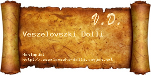 Veszelovszki Dolli névjegykártya